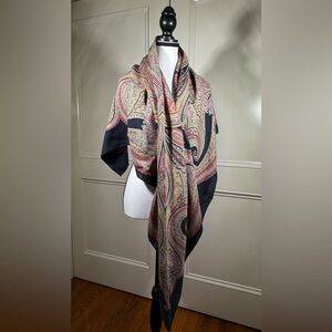 Etro Multicolor Paisley Wool and silk Scarf